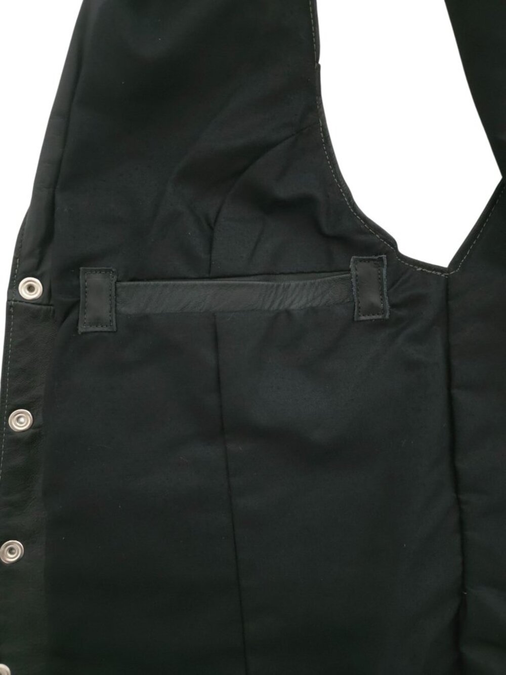 Vtg Espinoza's Genuine Black Leather Biker Motorcycle Club Vest Sz M - USA MADE - Picture 4 of 6